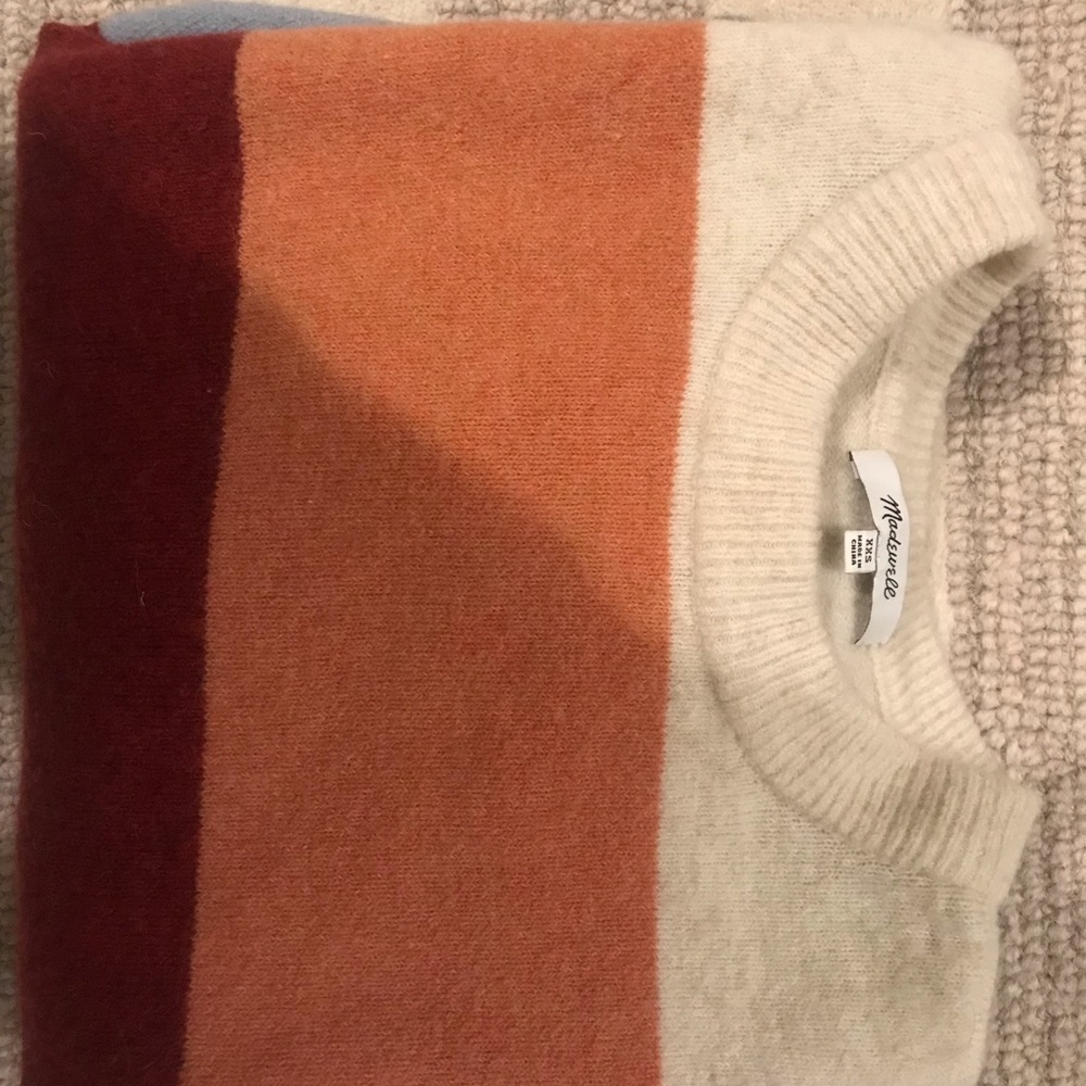 Madewell Crofton Striped Pullover Sweater in Coziest Yarn XXS - Picture 6 of 8